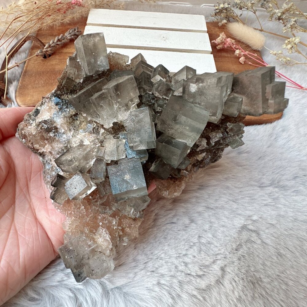 Gorgeous Large Halite Salt Crystal Cluster from Morroco